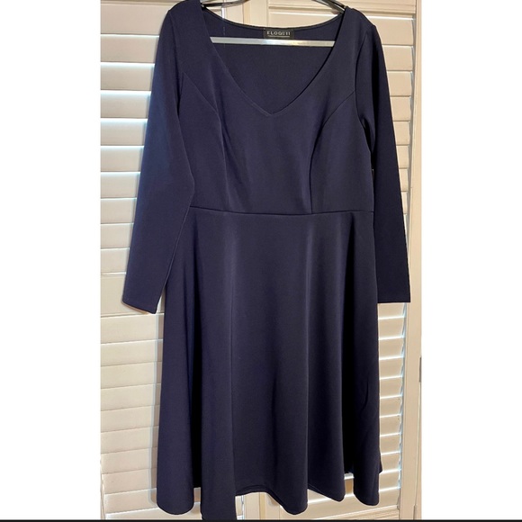 Eloquii Navy Blue Plus Size Dress - Picture 4 of 4